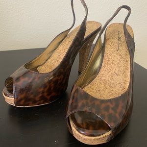 Charlotte Russe Slingback Animal Print High Heels